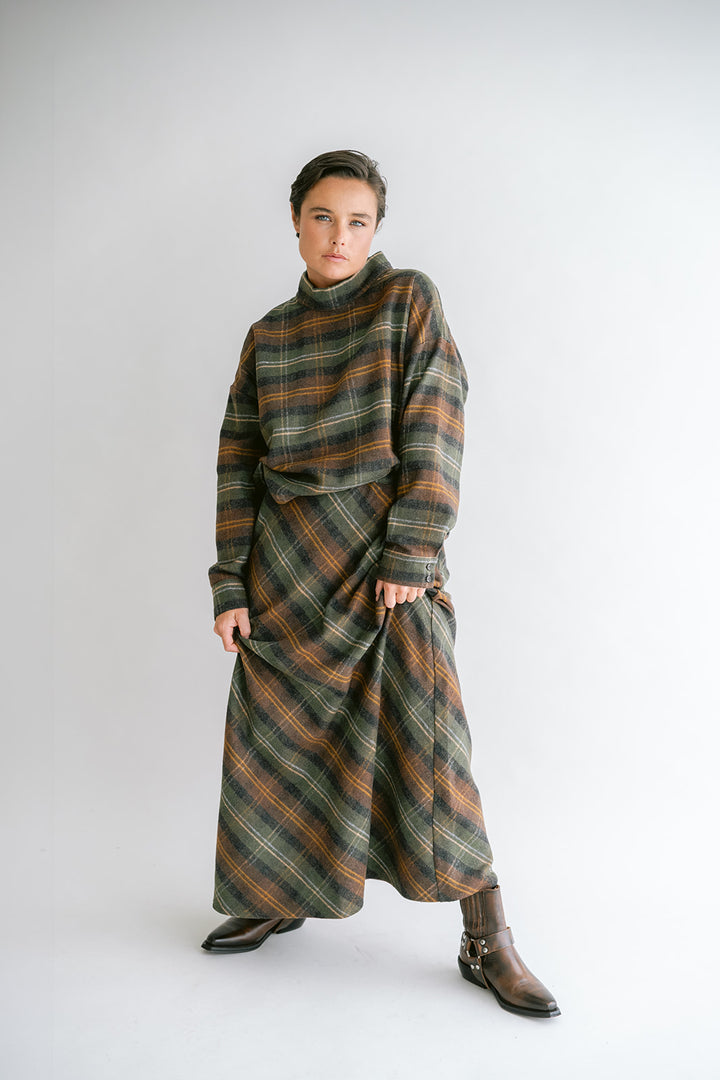 Juno Skirt Moss Green Check