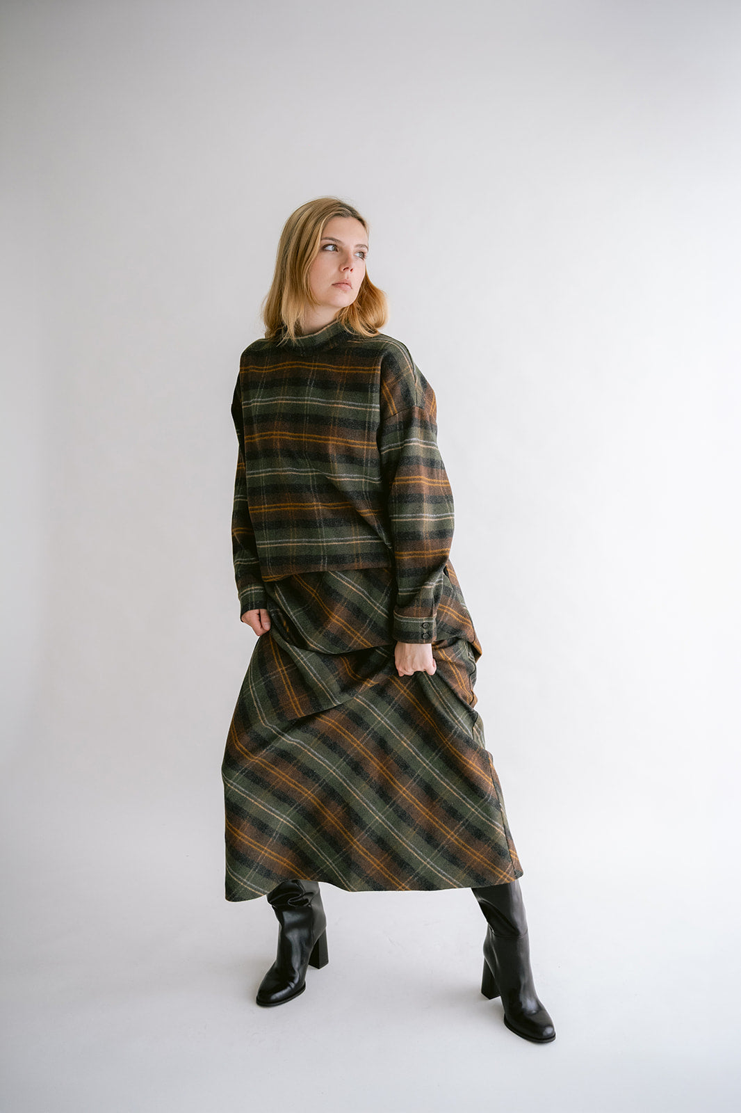 Juno Skirt Moss Green Check
