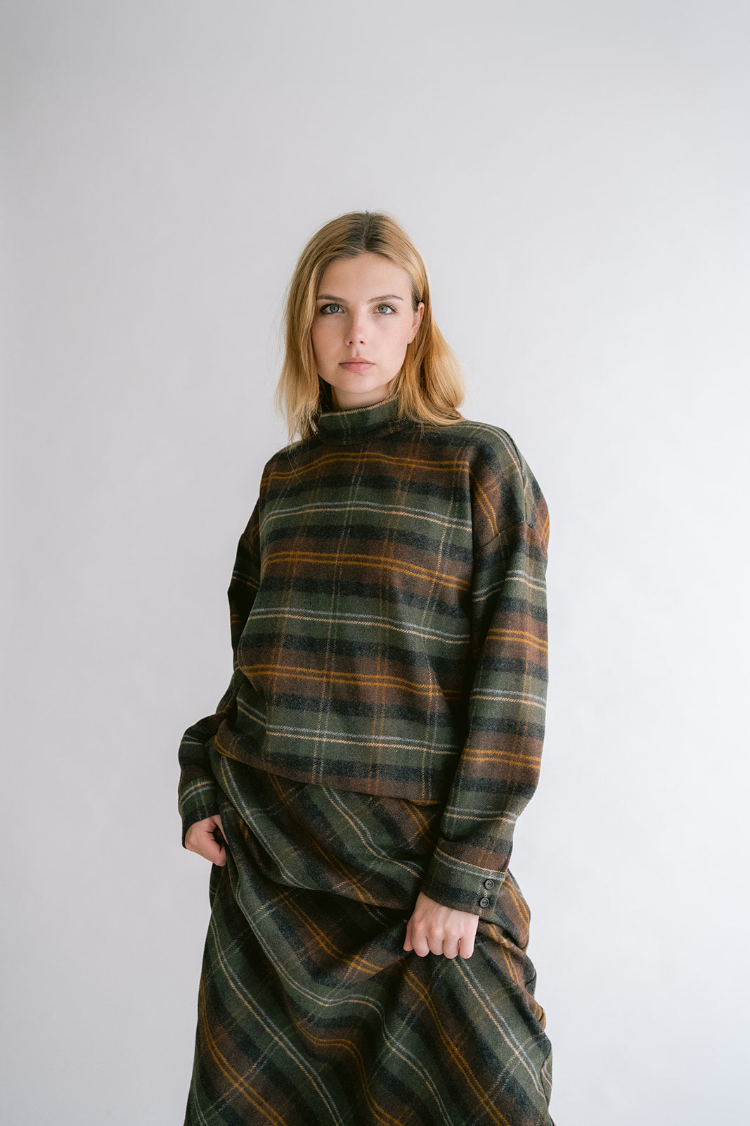 Juno Skirt Moss Green Check