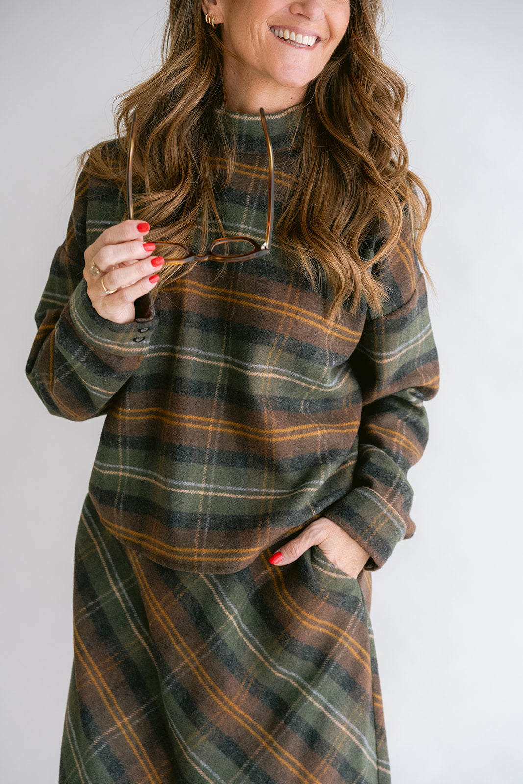 Juno Skirt Moss Green Check