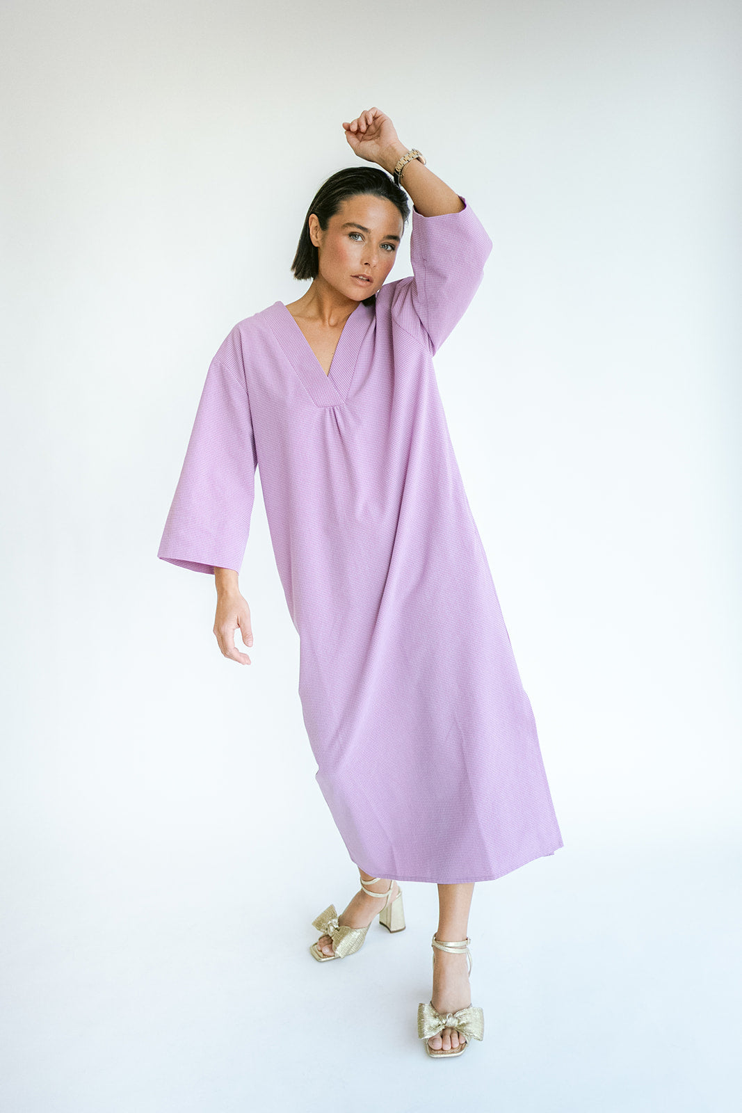 Lena Dress Fuchsia Checks