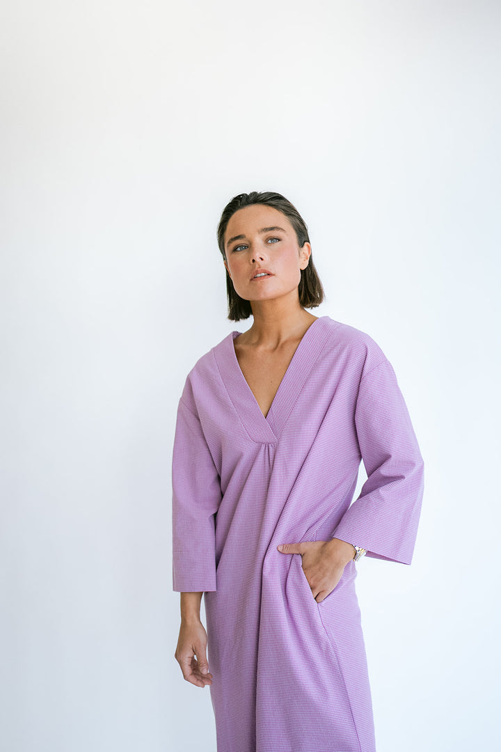 Lena Dress Fuchsia Checks