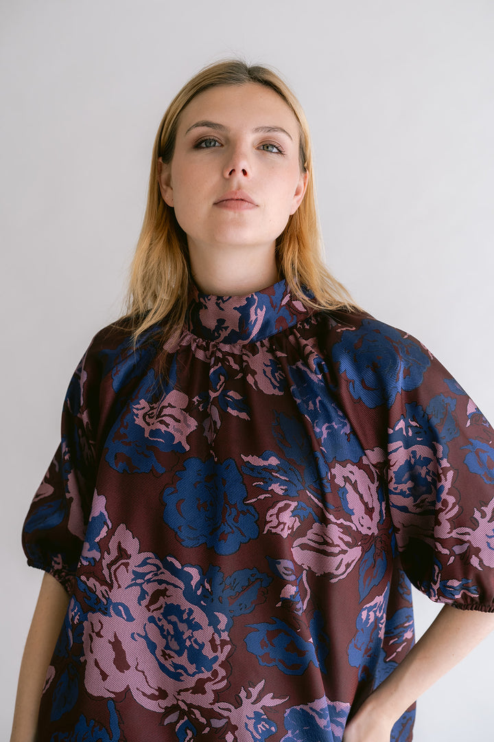 Mabel Blouse Bordeaux Flower