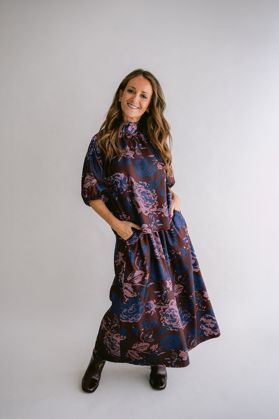 Mabel Blouse Bordeaux Flower