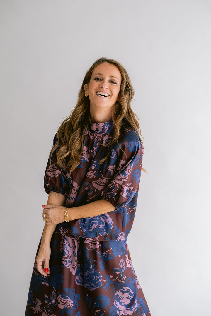 Mabel Blouse Bordeaux Flower