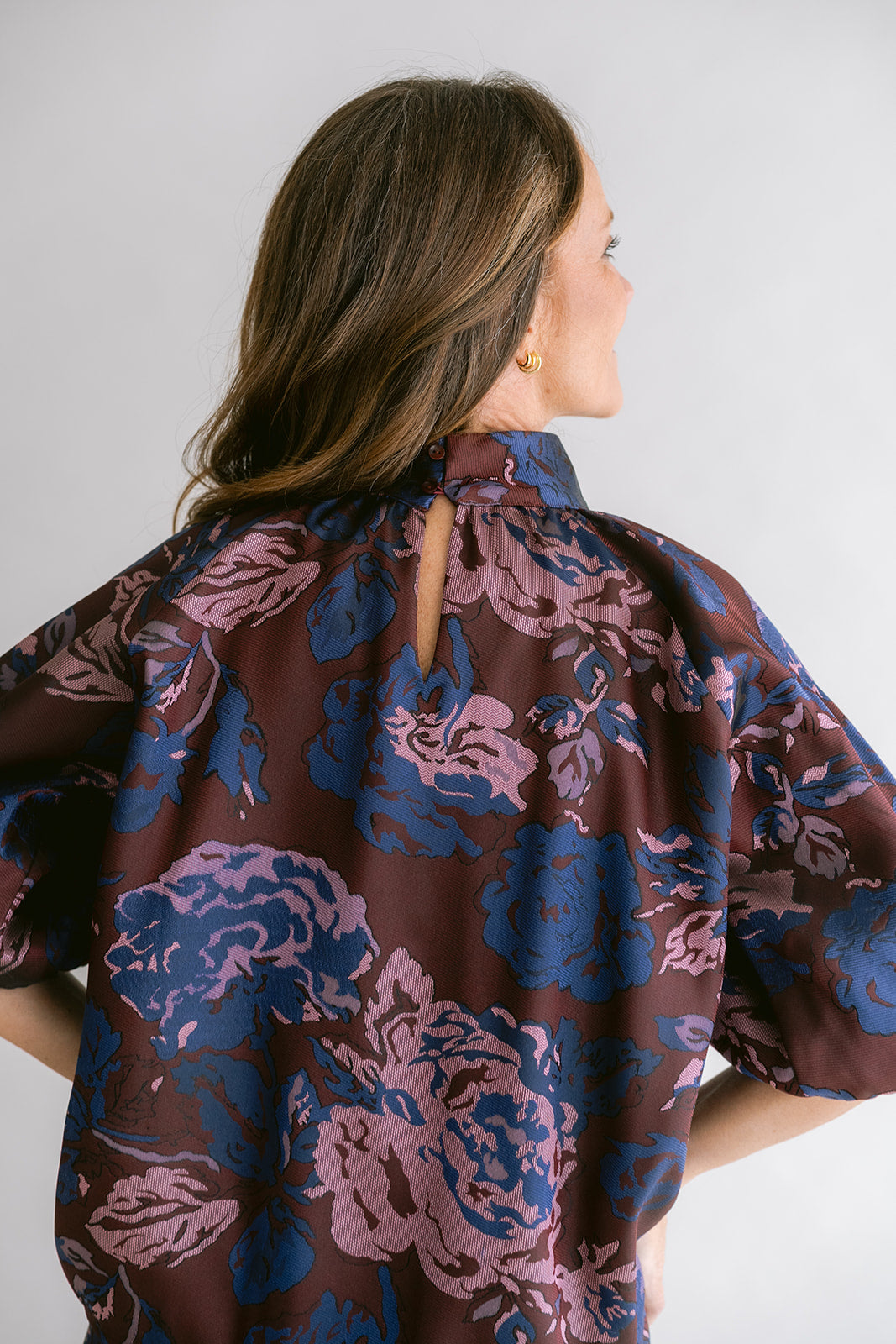 Mabel Blouse Bordeaux Flower