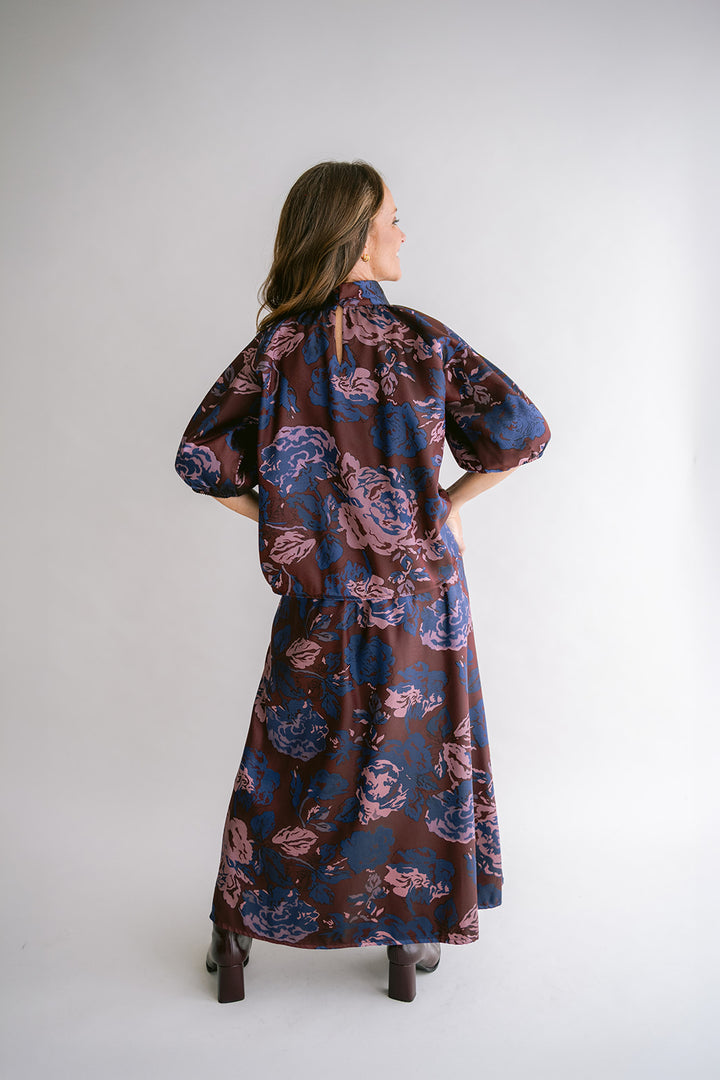 Mabel Blouse Bordeaux Flower