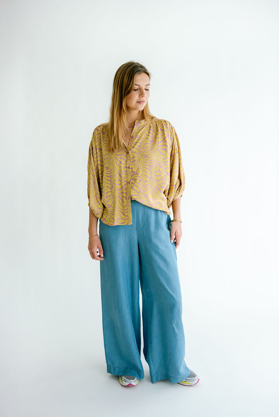 Magdalena Blouse Palm Pink Yellow