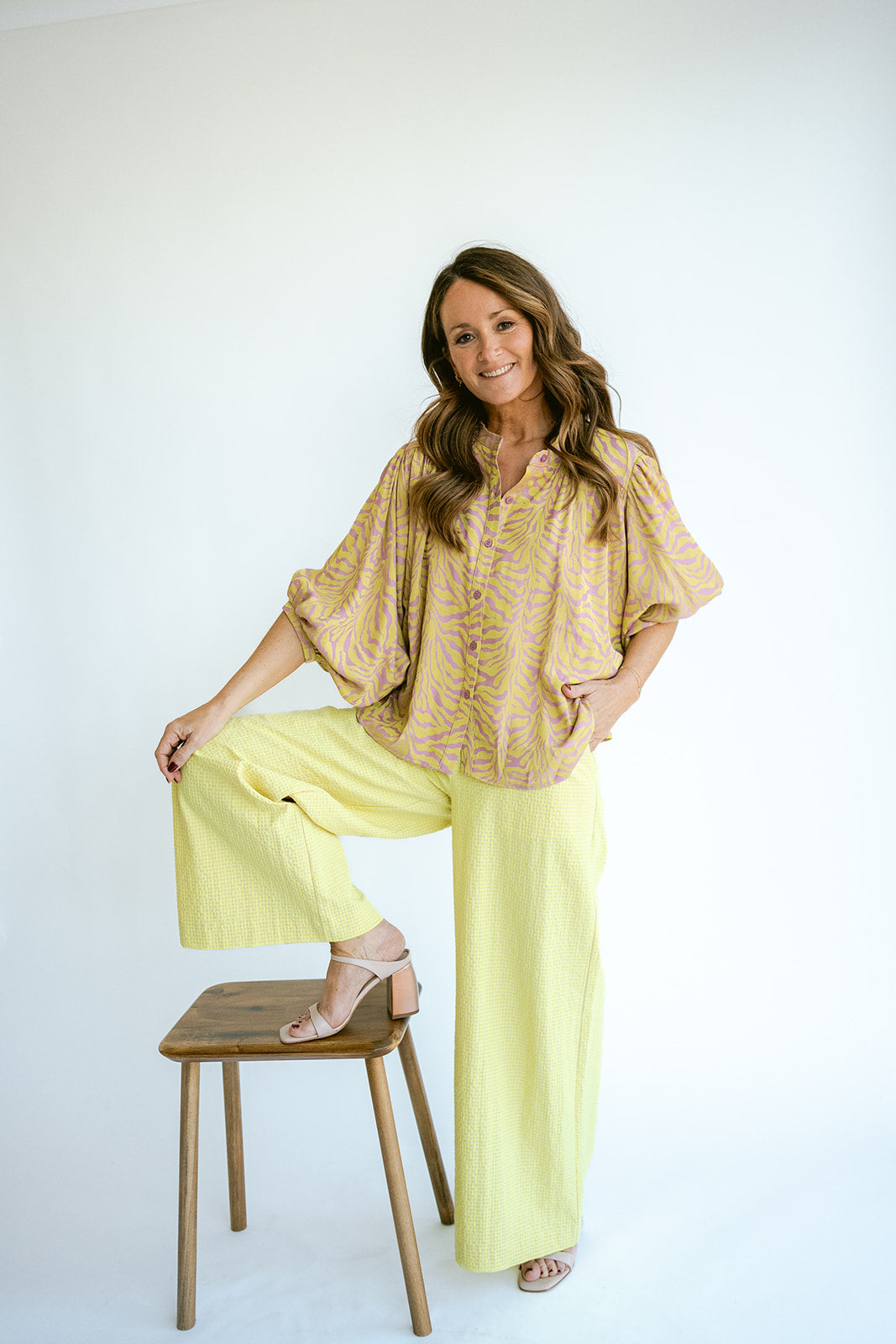 Magdalena Blouse Palm Pink Yellow