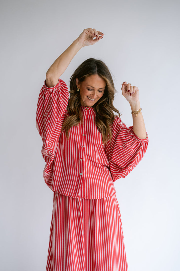 Magdalena Blouse Red Stripe