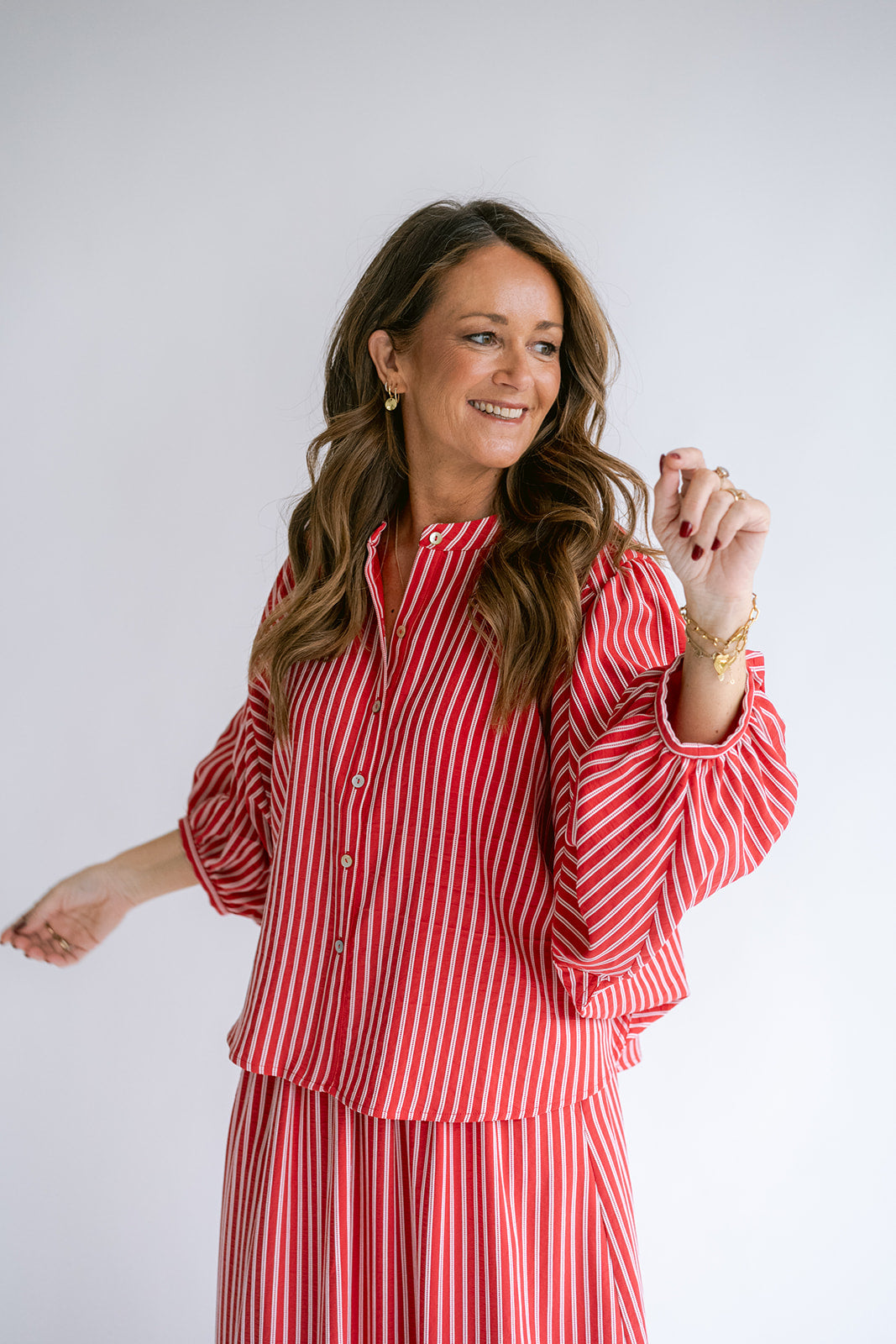 Magdalena Blouse Red Stripe