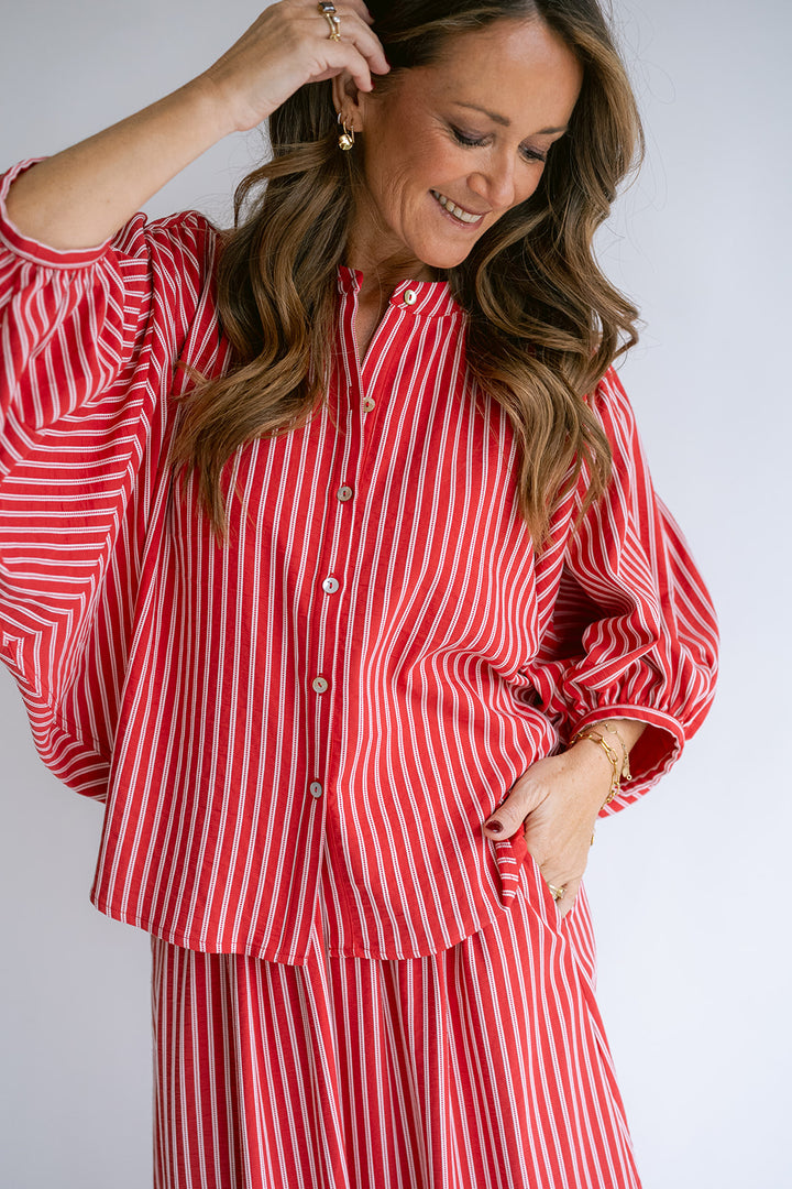 Magdalena Blouse Red Stripe