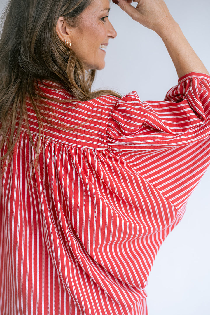 Magdalena Blouse Red Stripe