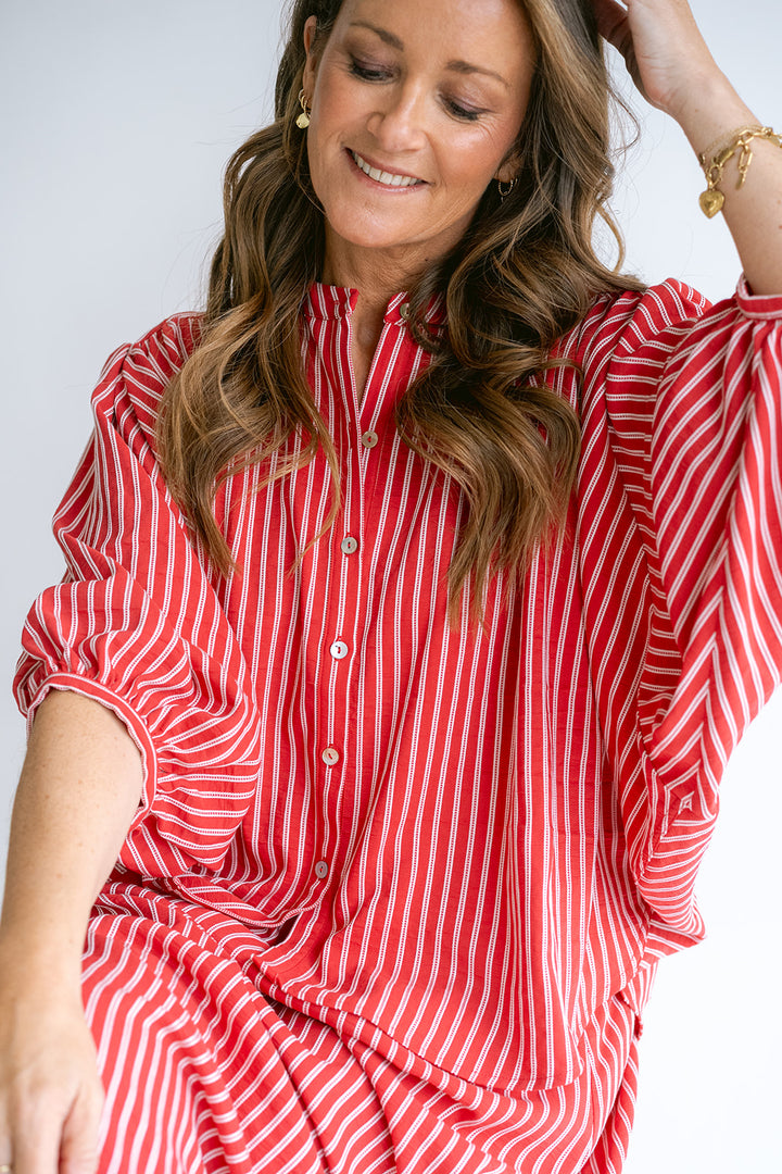 Magdalena Blouse Red Stripe