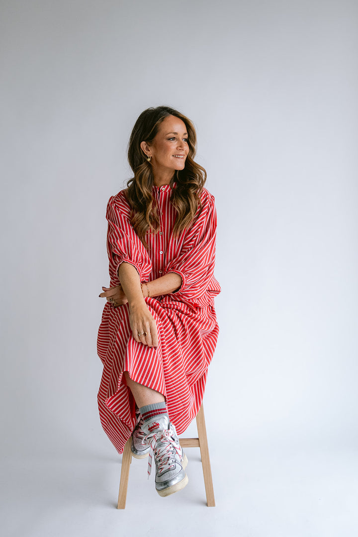 Magdalena Blouse Red Stripe