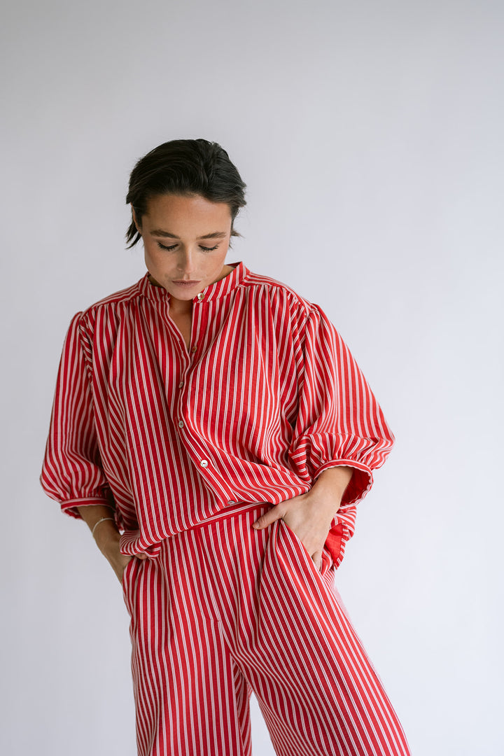 Magdalena Blouse Red Stripe