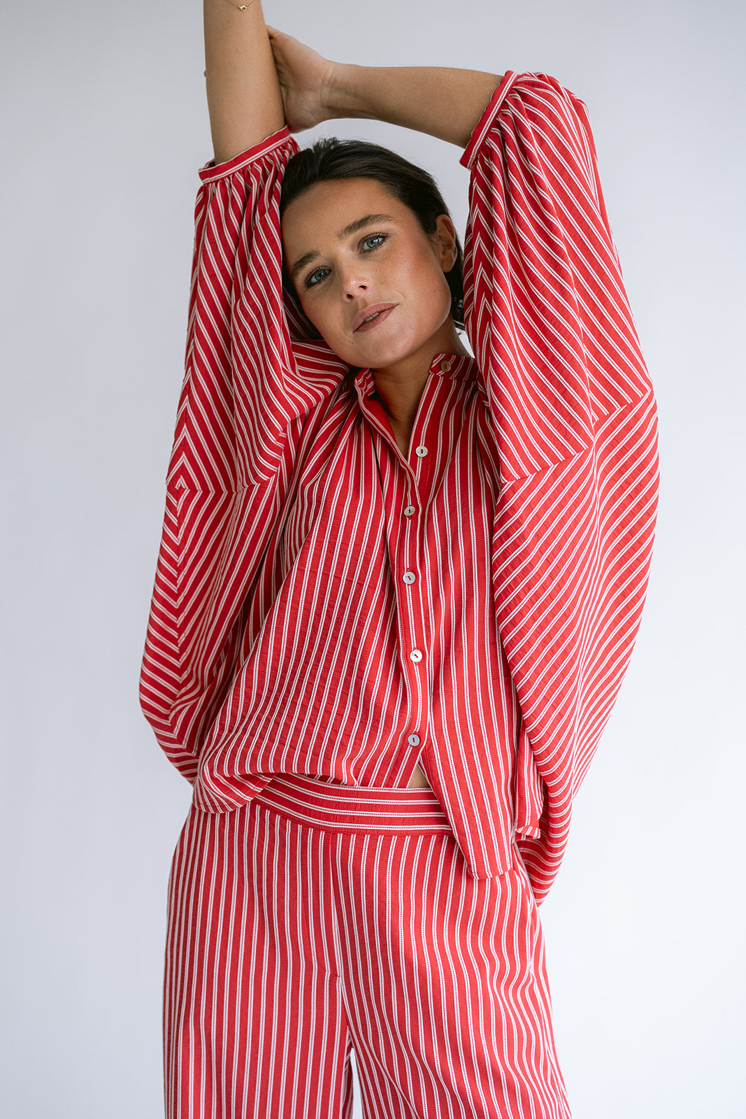Magdalena Blouse Red Stripe