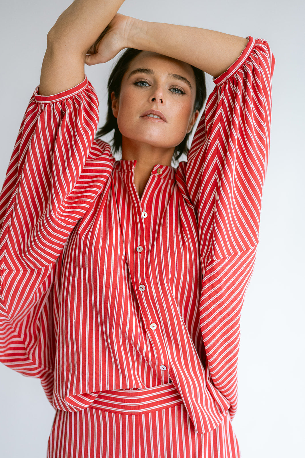 Magdalena Blouse Red Stripe
