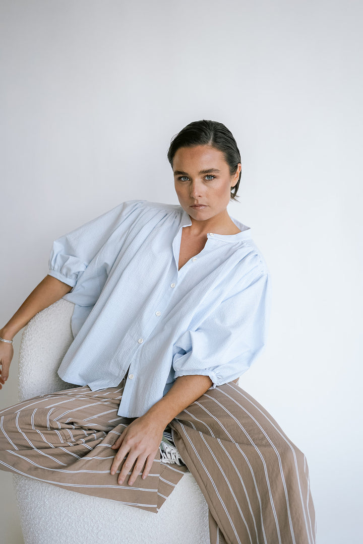 Magdalena Blouse Vichy Baby Blue