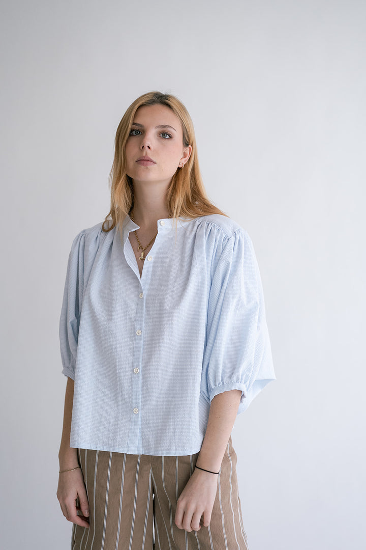Magdalena Blouse Vichy Baby Blue