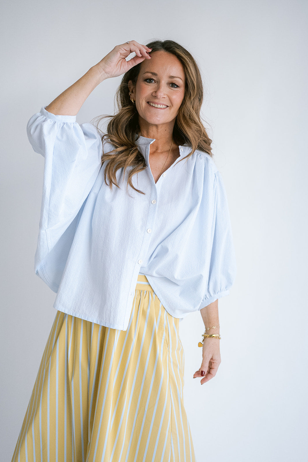 Magdalena Blouse Vichy Baby Blue