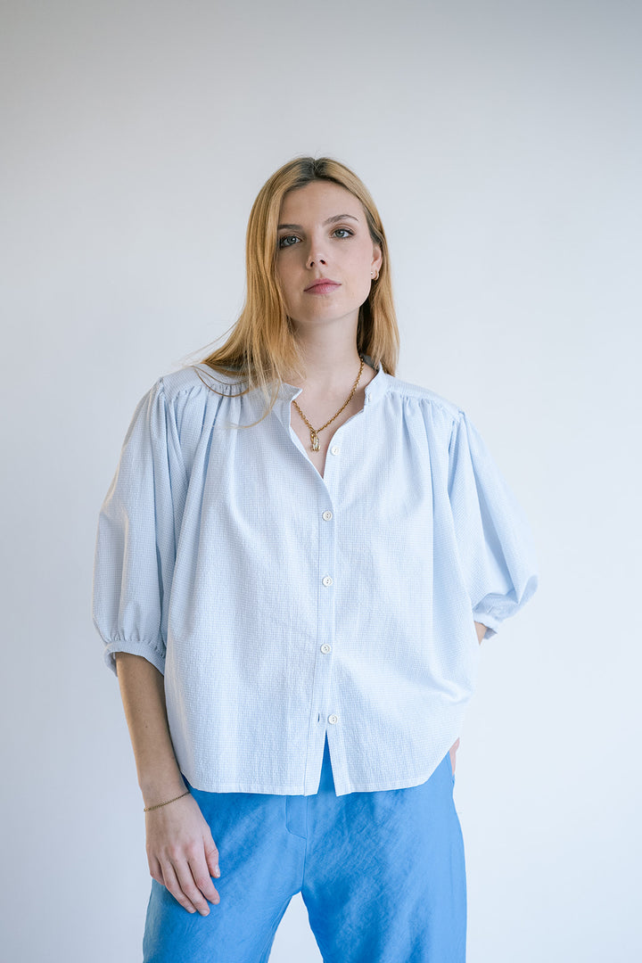 Magdalena Blouse Vichy Baby Blue