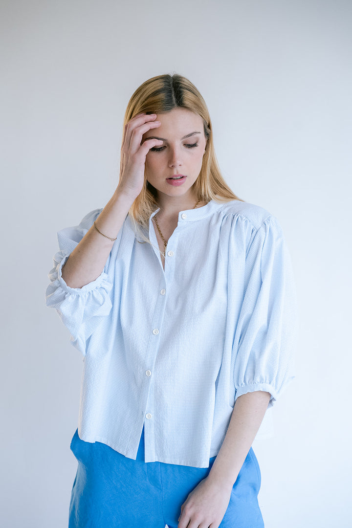 Magdalena Blouse Vichy Baby Blue