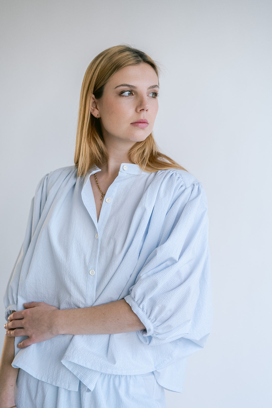 Magdalena Blouse Vichy Baby Blue