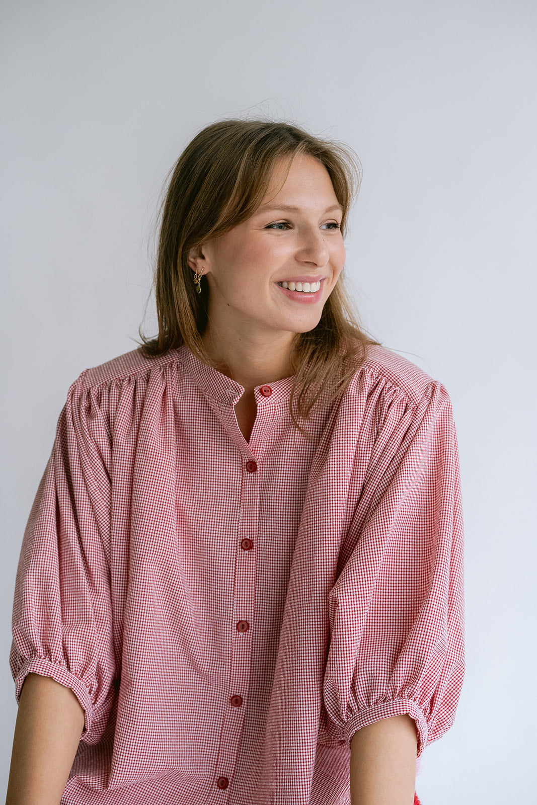 Magdalena Blouse Vichy Red
