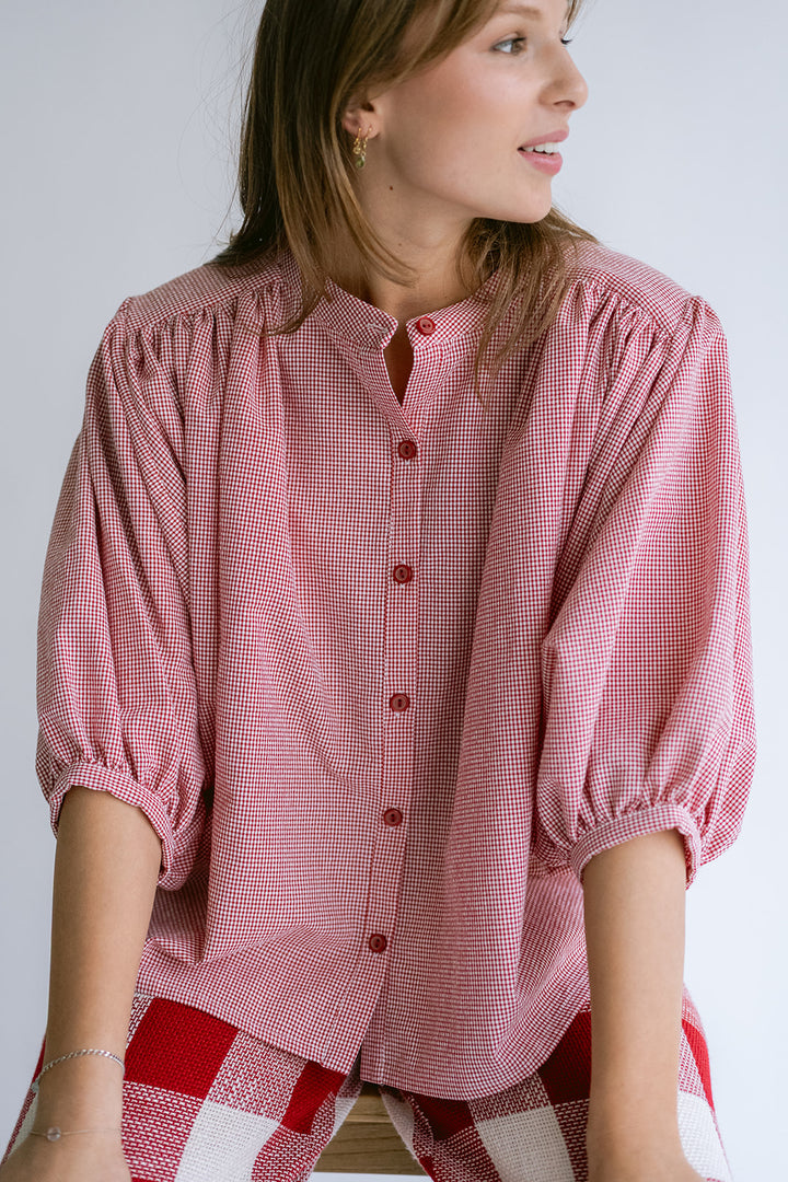 Magdalena Blouse Vichy Red