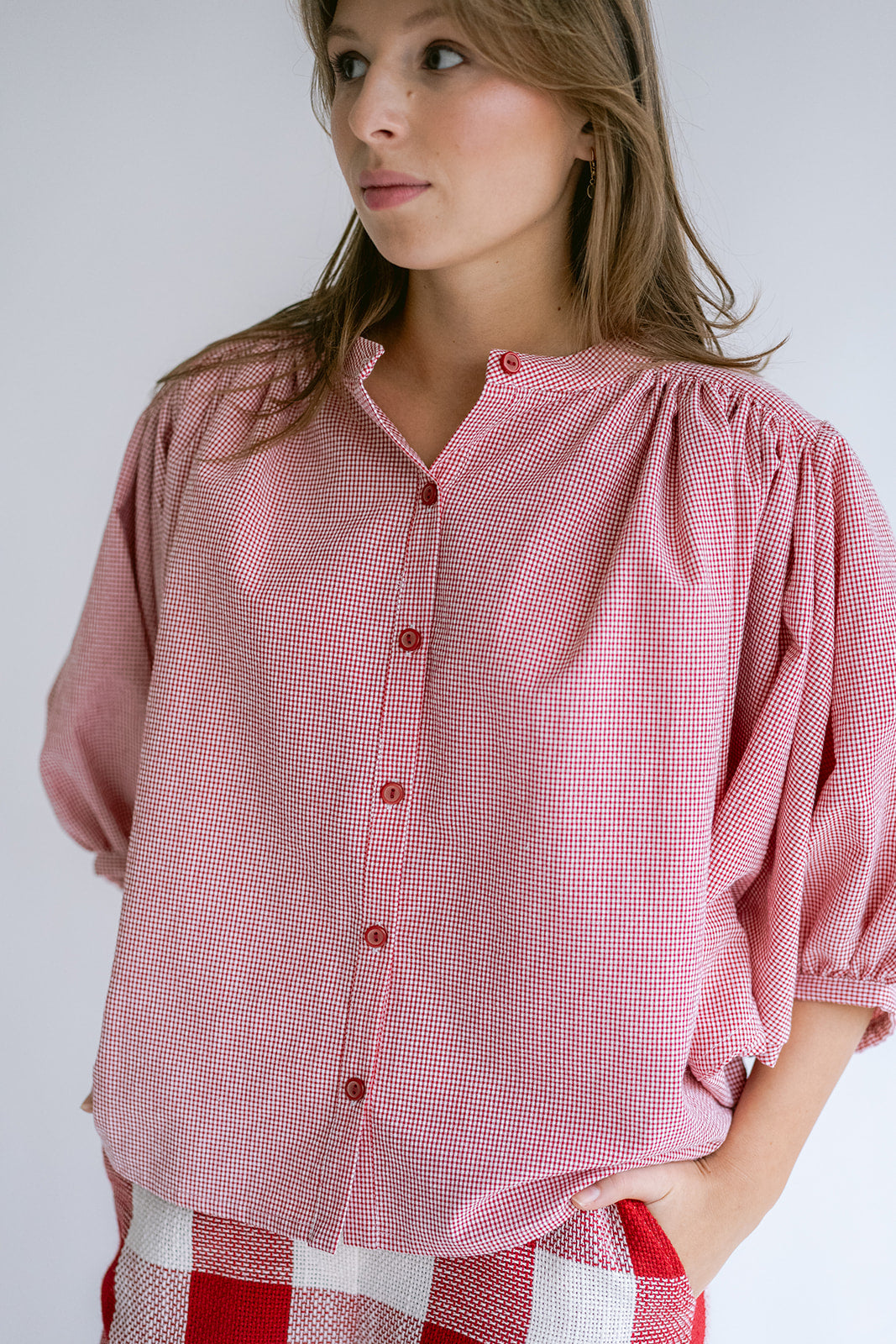 Magdalena Blouse Vichy Red