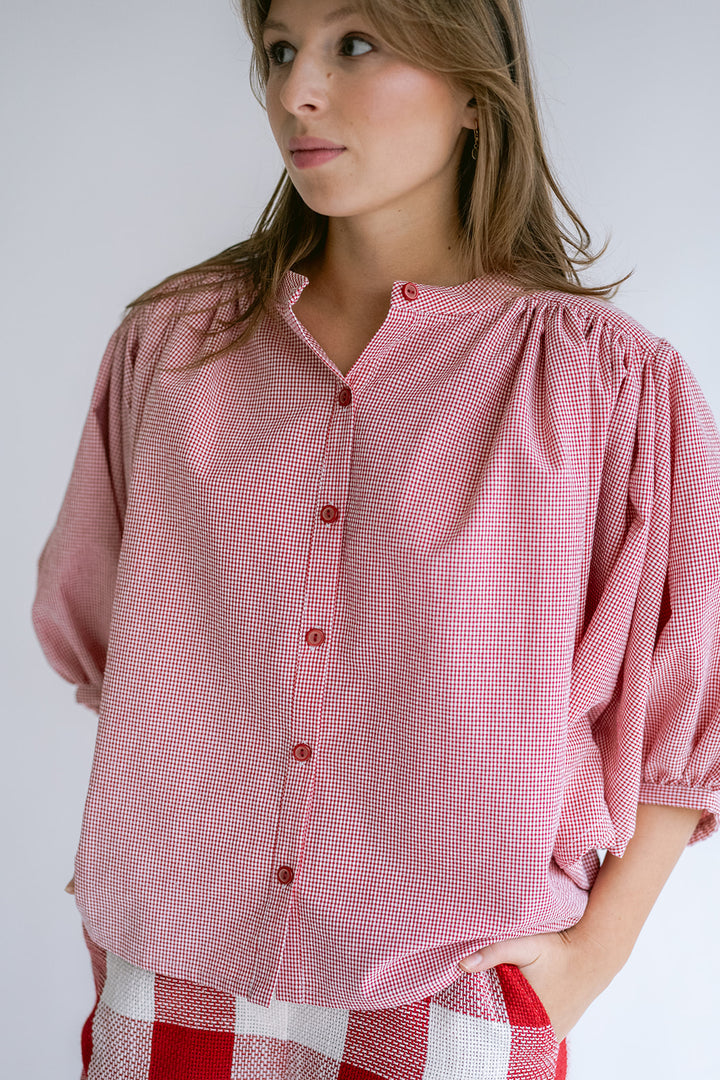 Magdalena Blouse Vichy Red