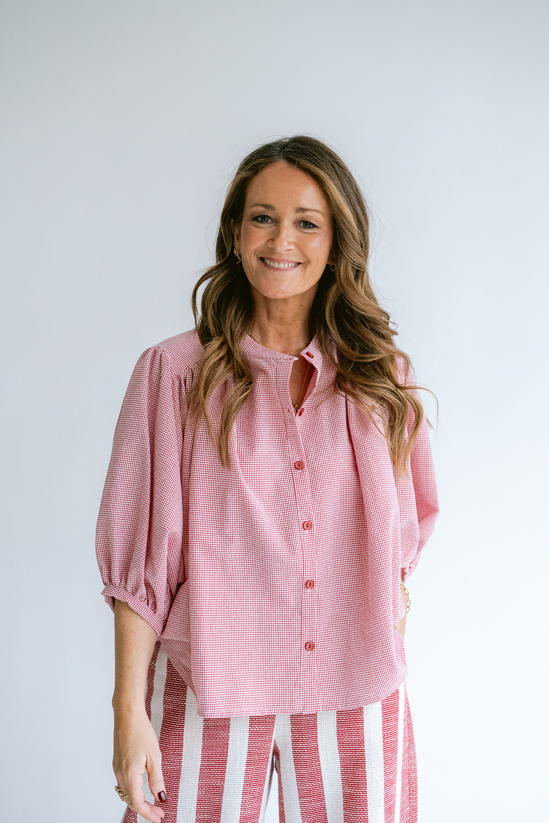 Magdalena Blouse Vichy Red