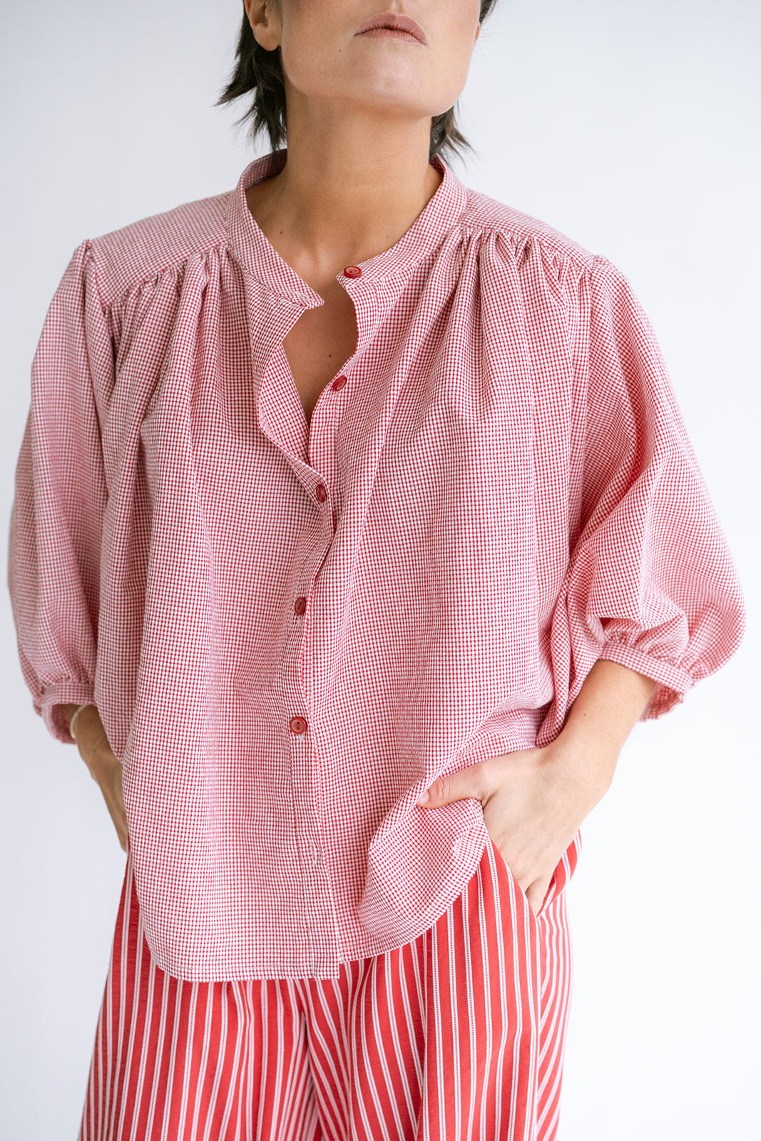 Magdalena Blouse Vichy Red