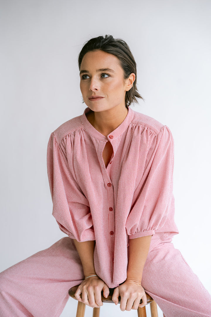 Magdalena Blouse Vichy Red