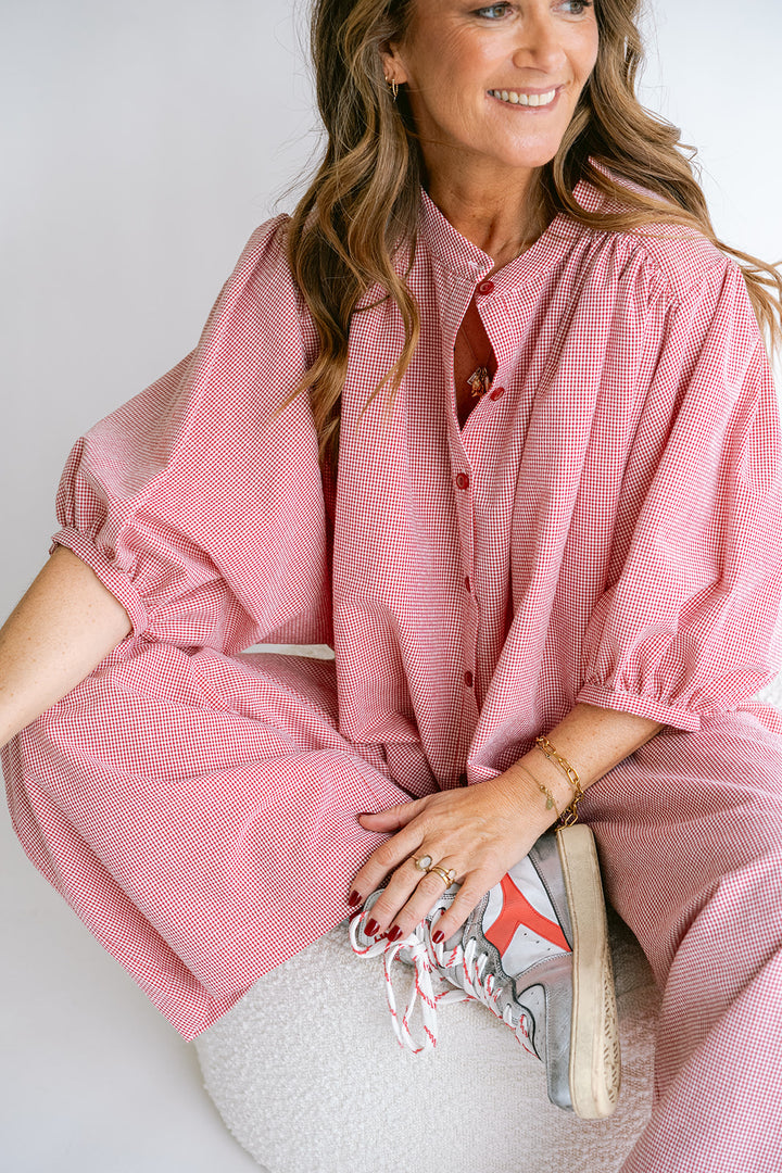 Magdalena Blouse Vichy Red