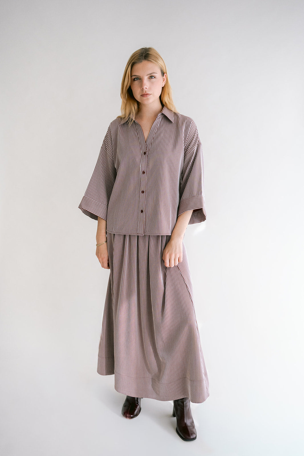Manu Blouse Stripe Bordeaux