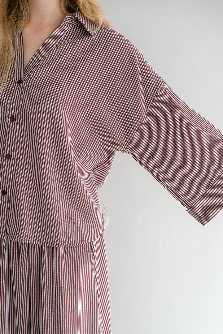 Manu Blouse Stripe Bordeaux