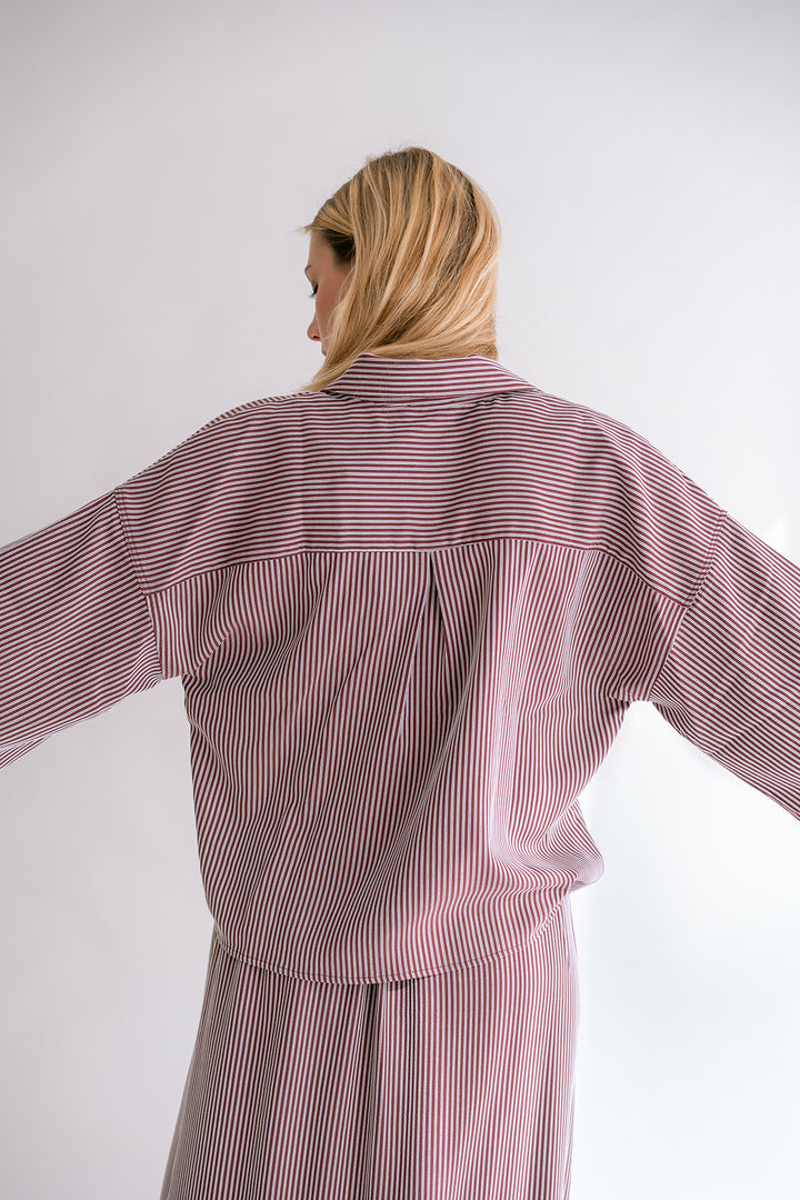 Manu Blouse Stripe Bordeaux