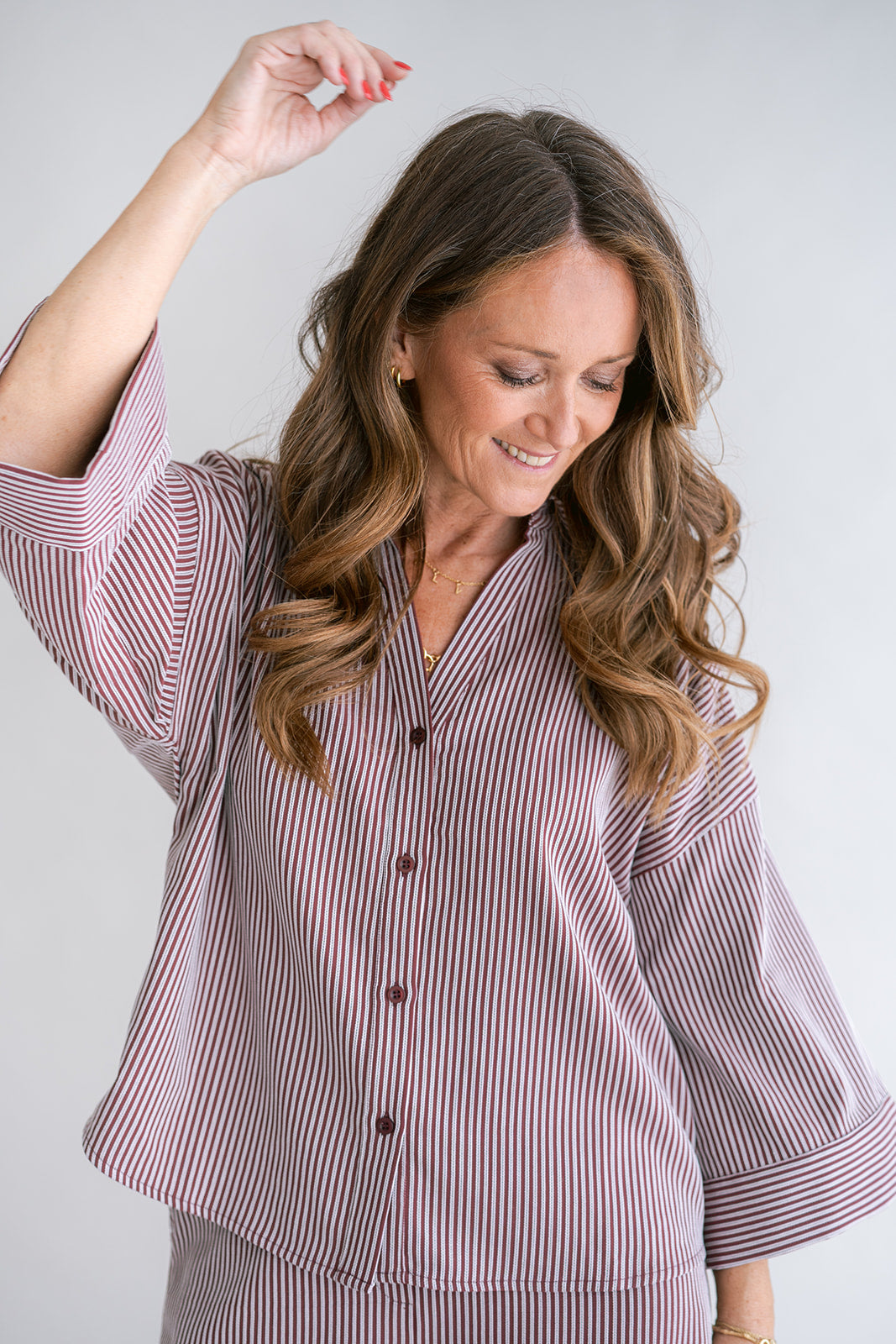 Manu Blouse Stripe Bordeaux