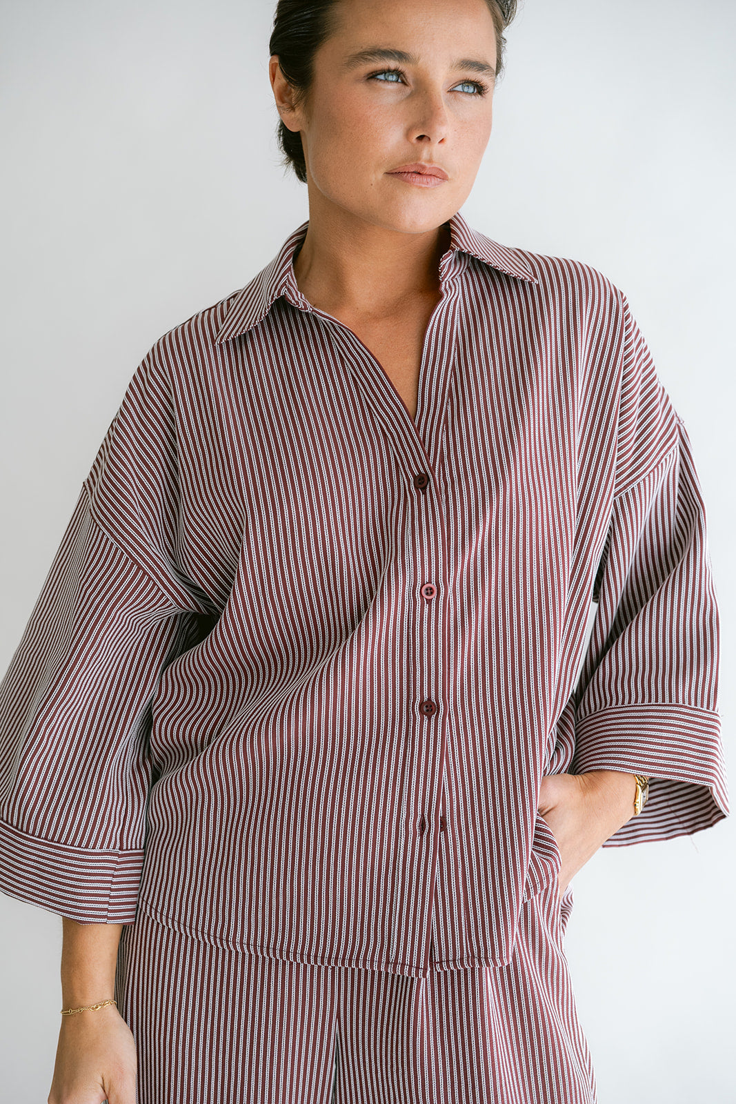 Manu Blouse Stripe Bordeaux