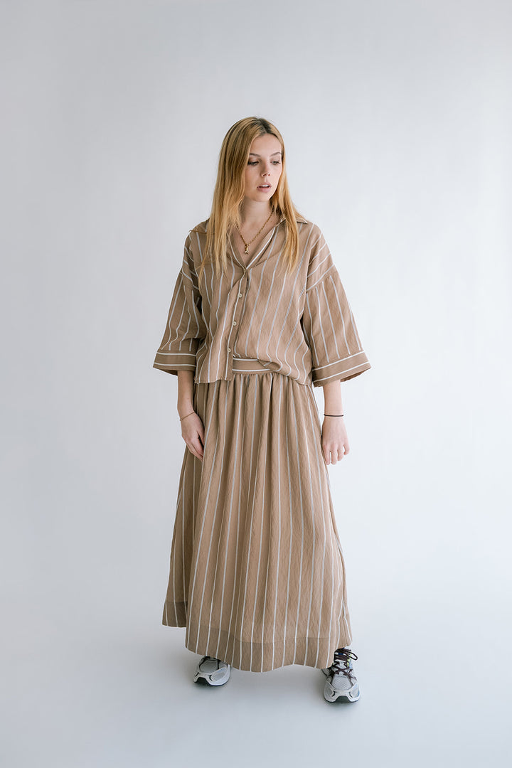 Manu Blouse Taupe Stripe