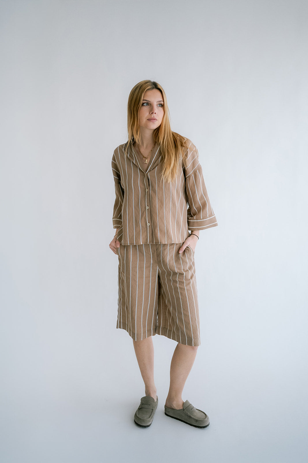 Manu Blouse Taupe Stripe