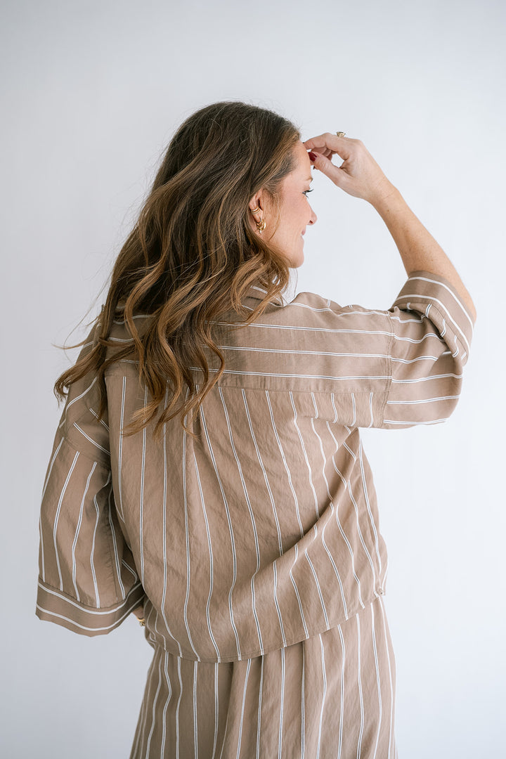 Manu Blouse Taupe Stripe