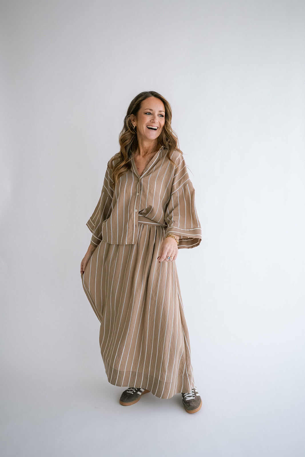 Manu Blouse Taupe Stripe