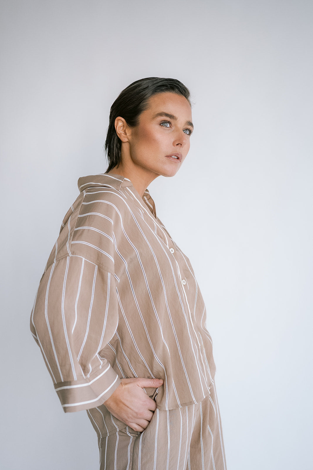 Manu Blouse Taupe Stripe