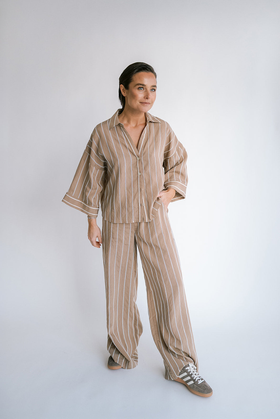 Manu Blouse Taupe Stripe
