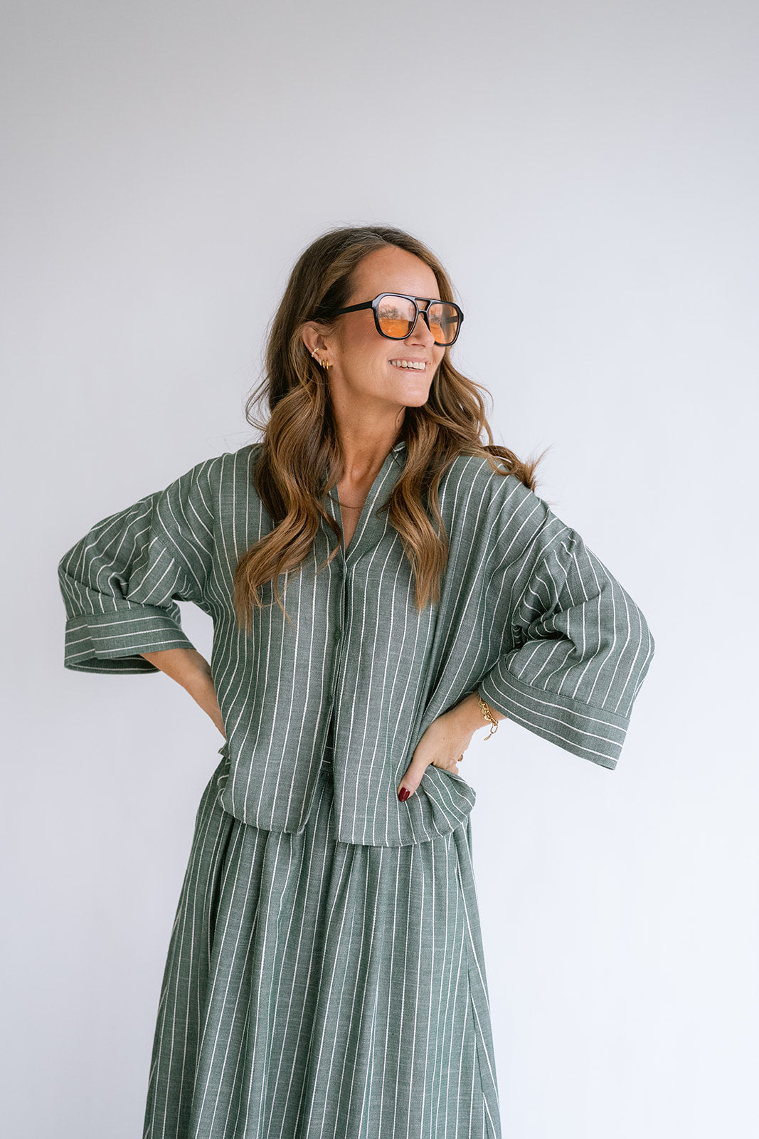 Manu Blouse Verde Stripe