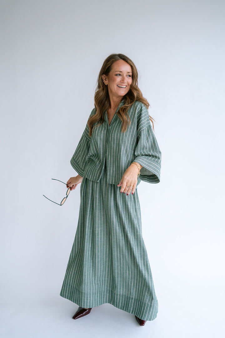 Manu Blouse Verde Stripe