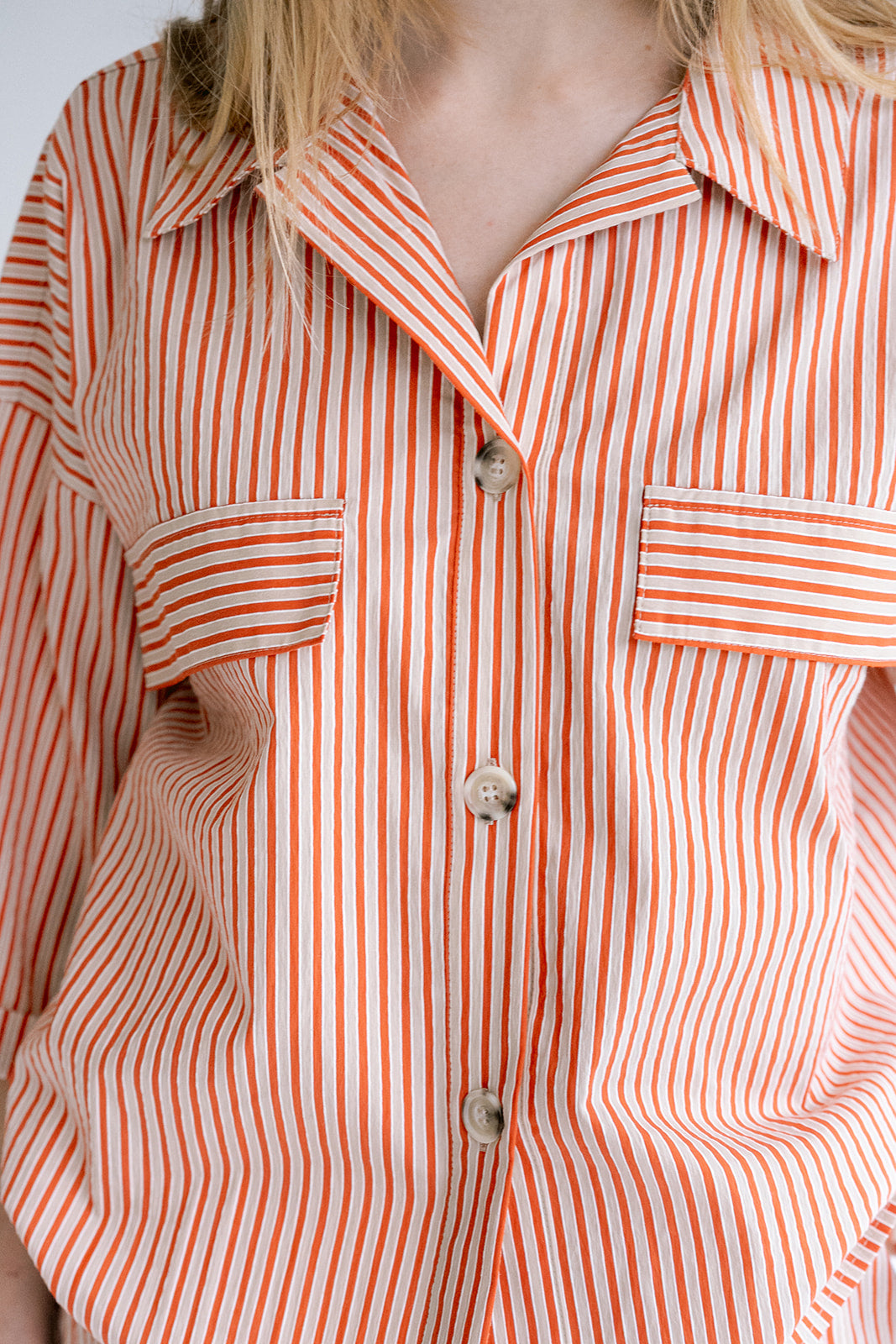 Marble Blouse Rust-Beige Stripe